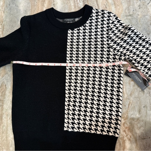 NWT Women’s LIVERPOOL Los Angeles Colorblock houndstooth sweater- Size XS - Picture 7 of 9